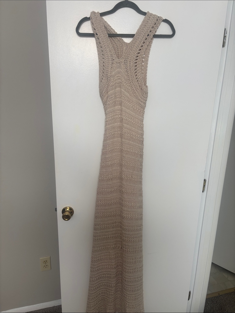 VICI Aruba Crochet Maxi Dress in Beige - Picture 5 of 10